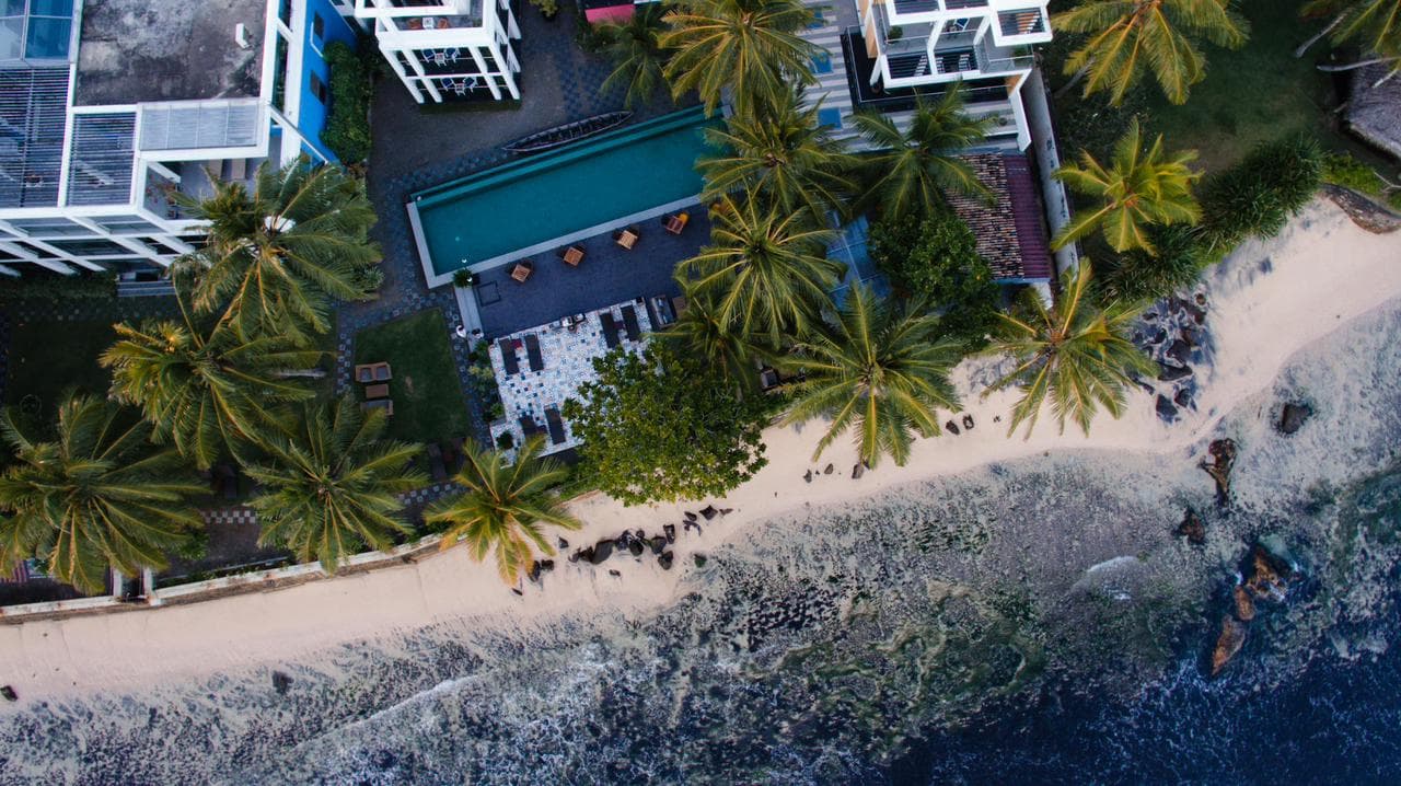 Sri Lanka Beach Resort Aerial